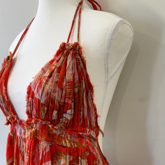 Free People Bohemian Leaf Print Dress – Size XS 🍃✨ - Picture 6 of 14